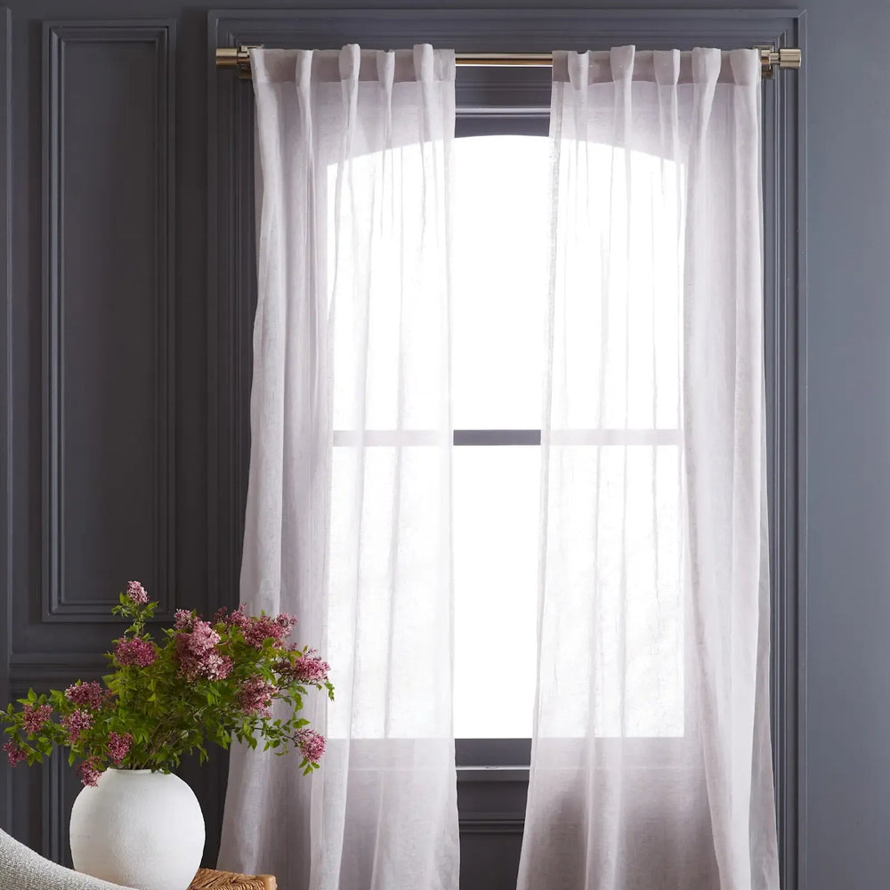 European Linen Sheer Curtain Set (Set of 2)