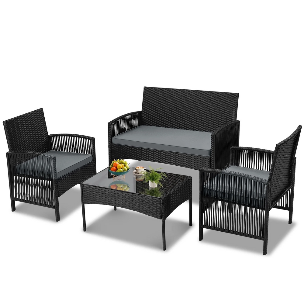 Segmart 4-Piece Wicker Rattan Patio Set