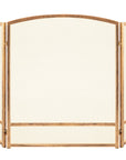 3-Panel Steel Mesh Gold Fireplace Screen