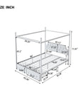 Queen Size White Canopy Platform Bed
