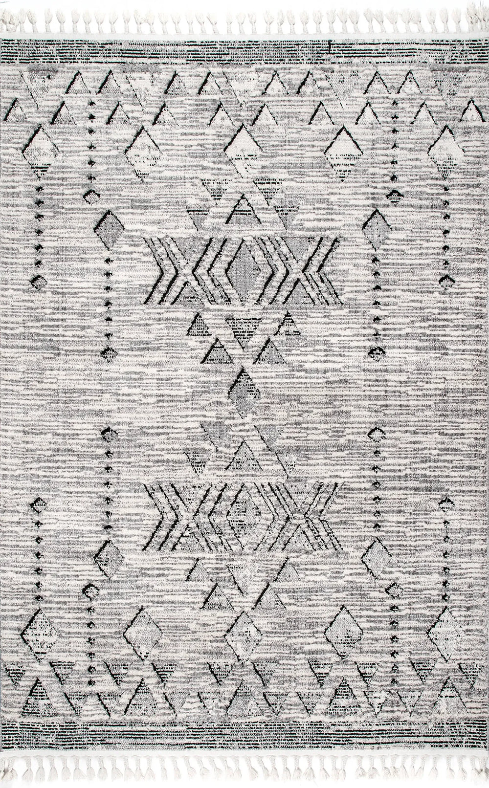 Carved Snowflake Tassel Rug