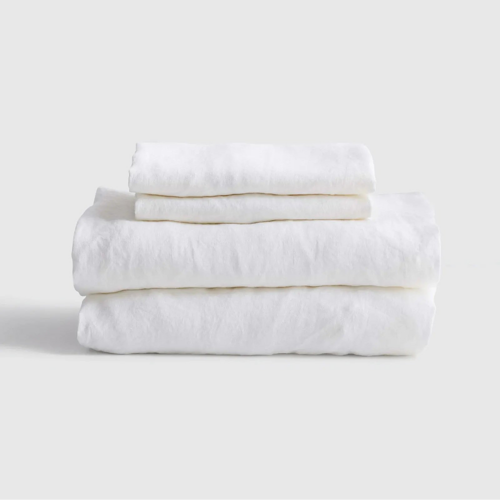 European Linen Sheet Set with Flat Sheet