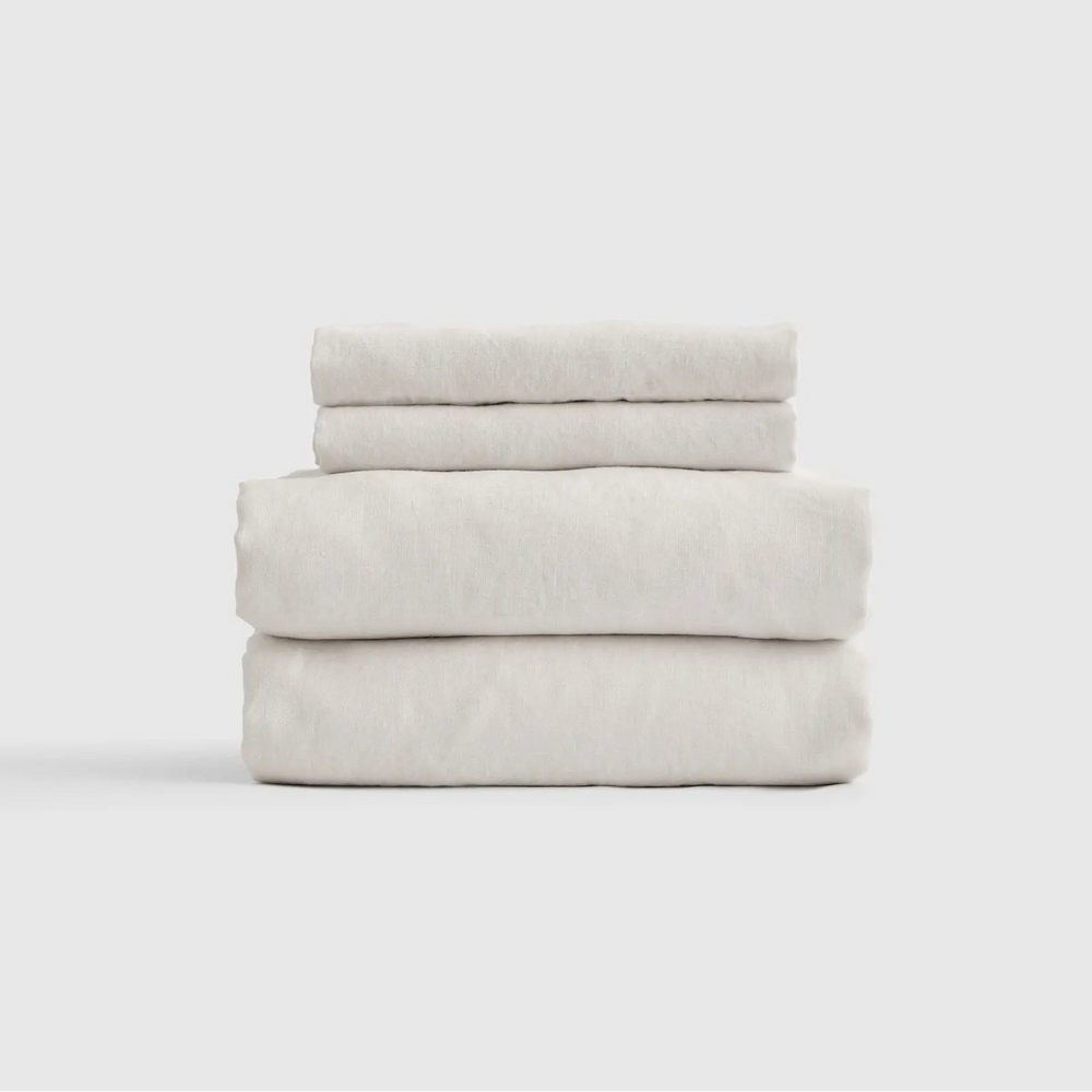 European Linen Sheet Set with Flat Sheet