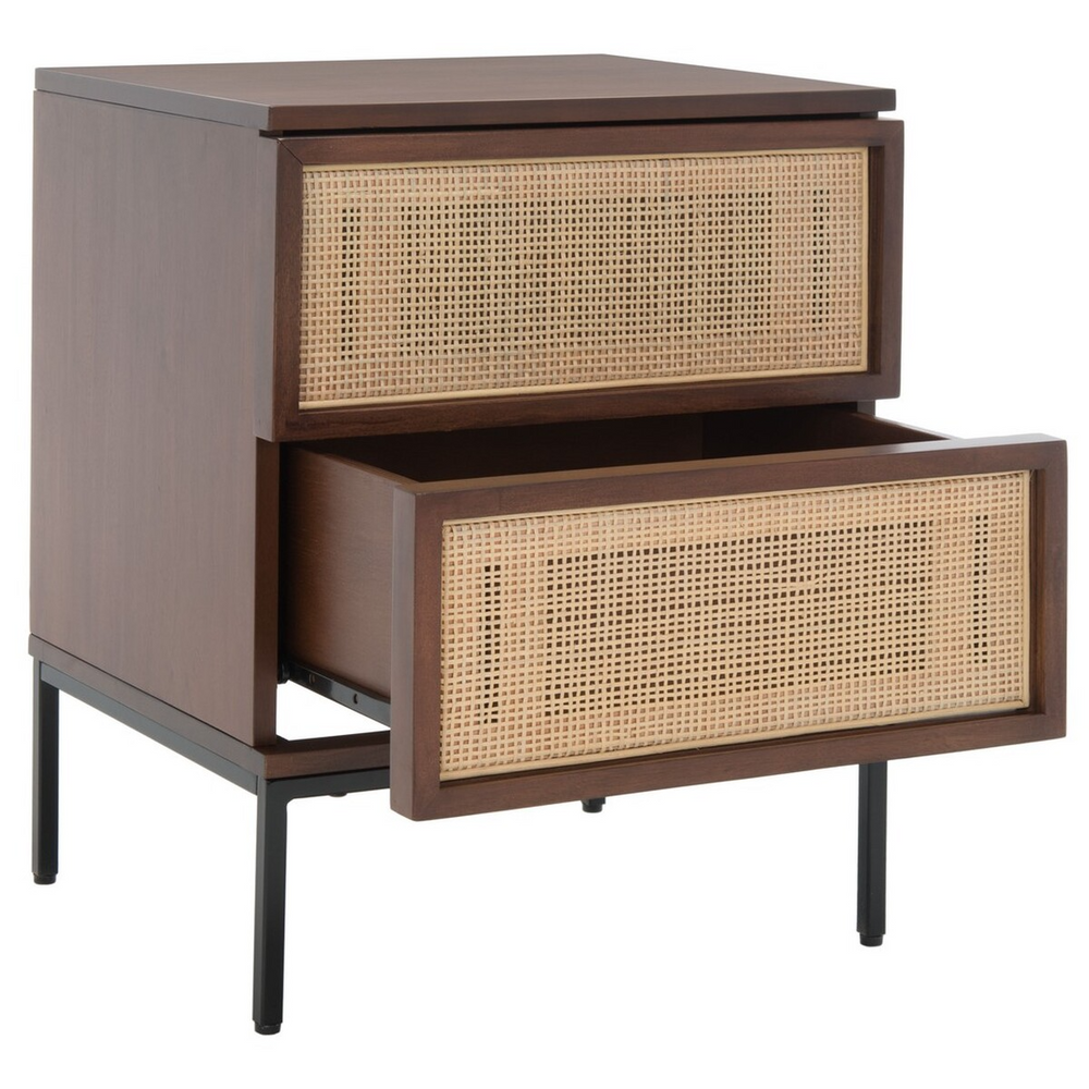 Zadie 2 Drawer Rattan Nightstand