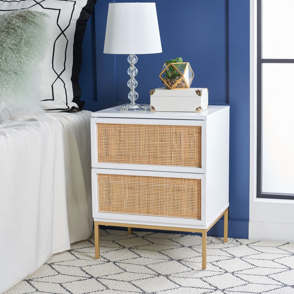 Zadie 2 Drawer Rattan Nightstand