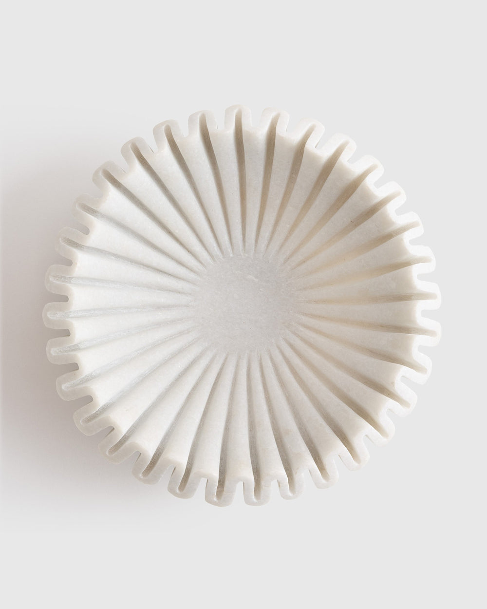 Handcrafted Fluted Marble Decorative Bowl