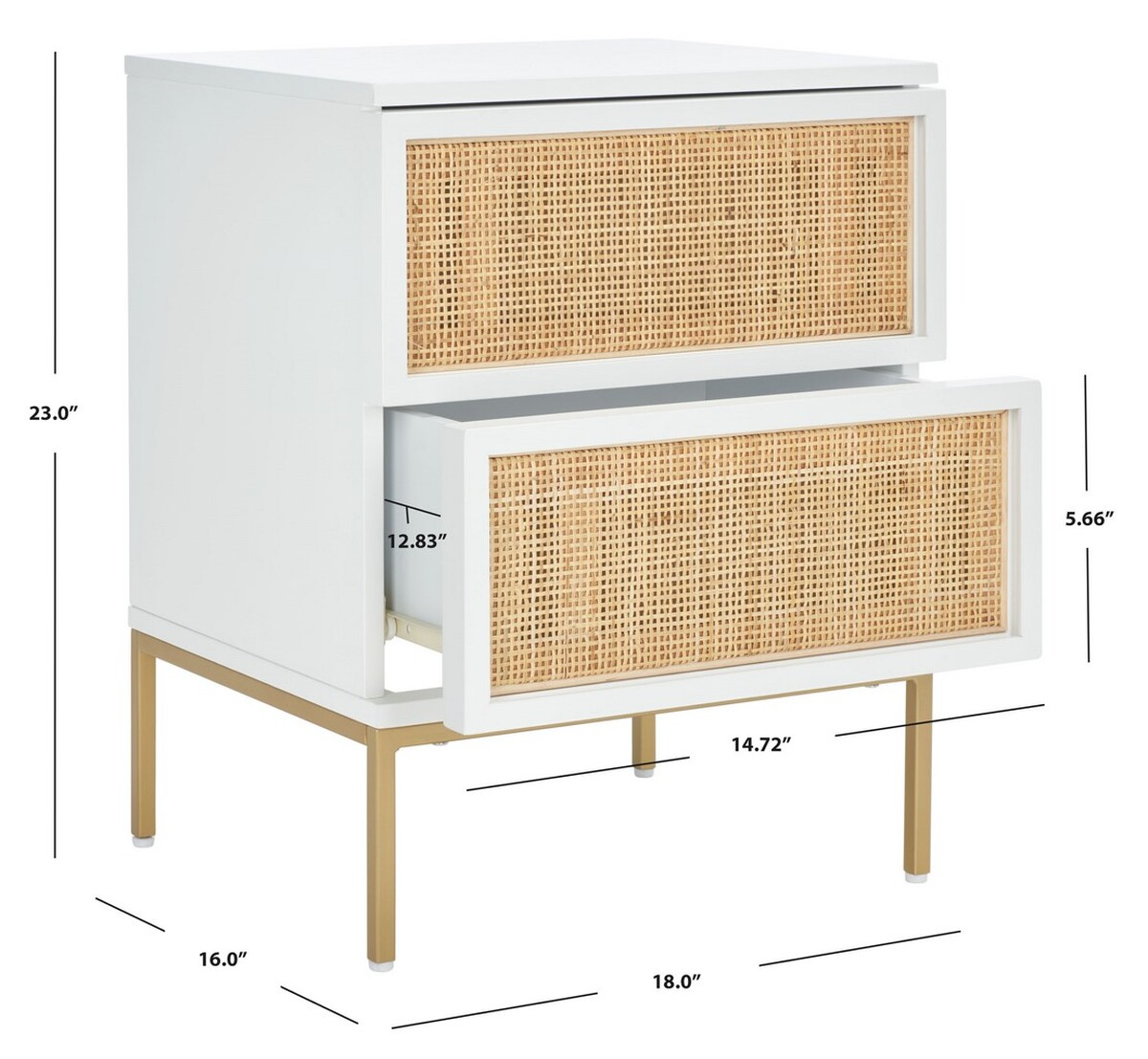 Zadie 2 Drawer Rattan Nightstand