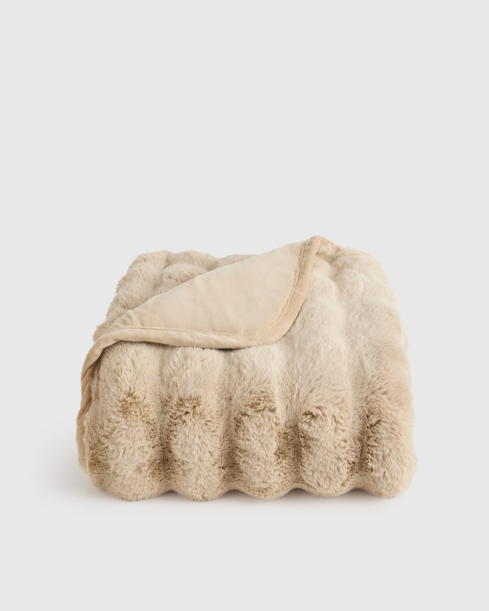 Ruched Faux Fur Throw