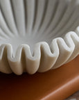 Handcrafted Fluted Marble Decorative Bowl