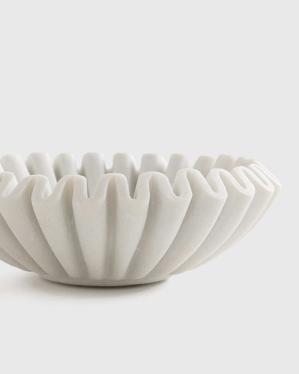 Handcrafted Fluted Marble Decorative Bowl