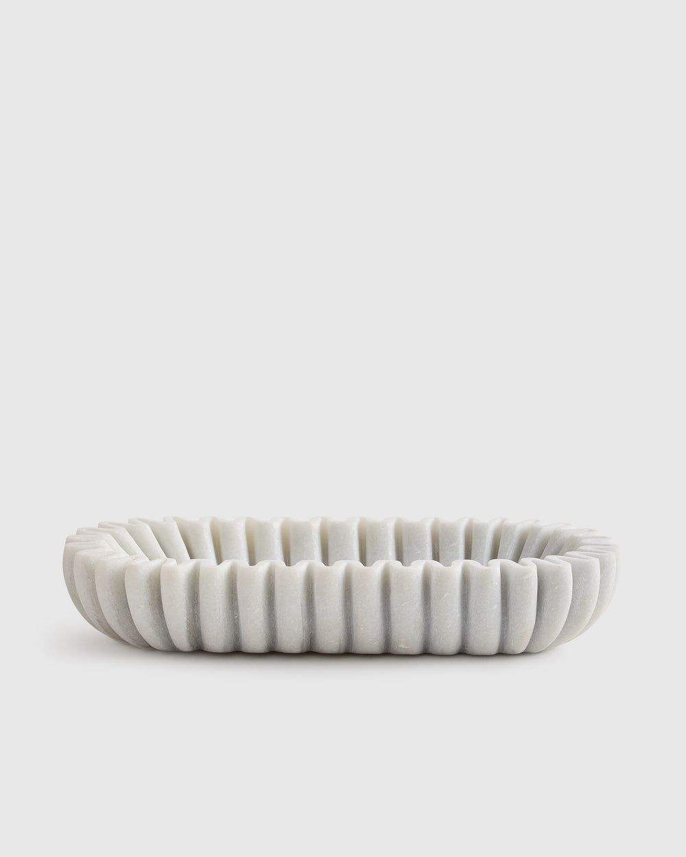 Handcrafted Fluted Marble Decorative Bowl