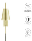 Faye Metal Wall Sconce in Satin Brass