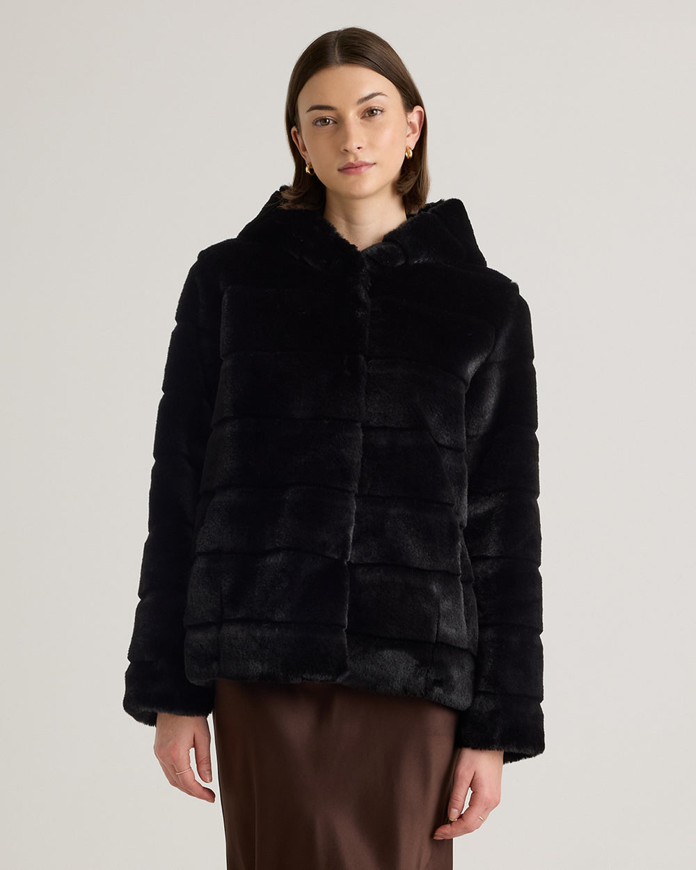 Hooded Faux Fur Jacket