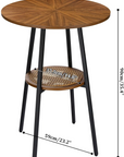 Bar Height Table with Rattan Shelf