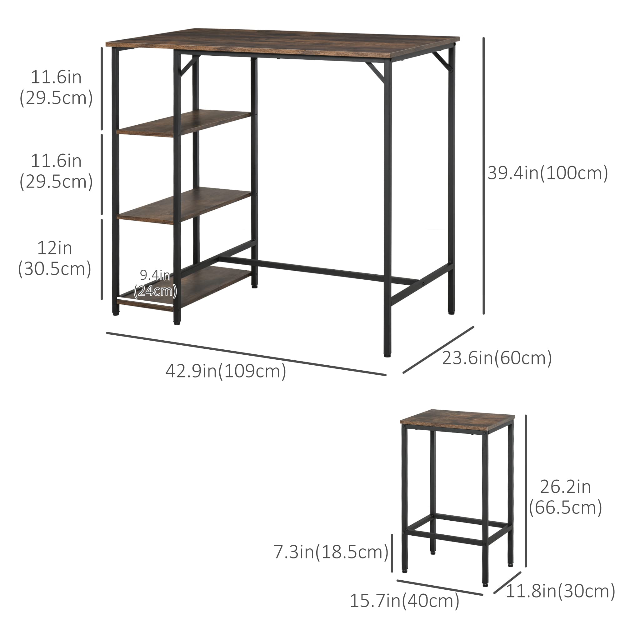 Industrial 3 - Piece Dining Set - From Where - 