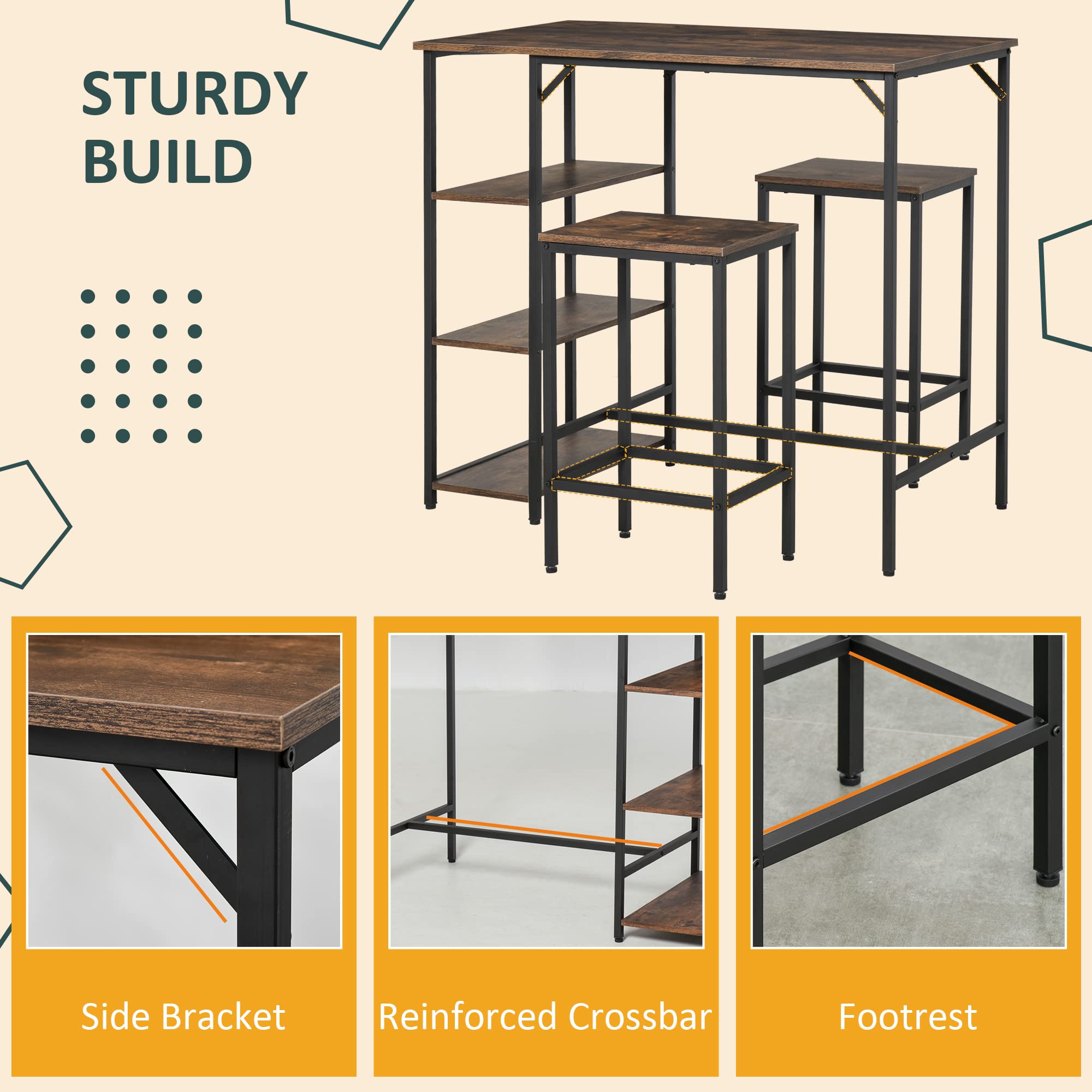Industrial 3 - Piece Dining Set - From Where - 