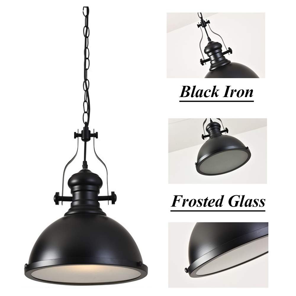 Industrial Frosted Glass Pendant Light - From Where - 