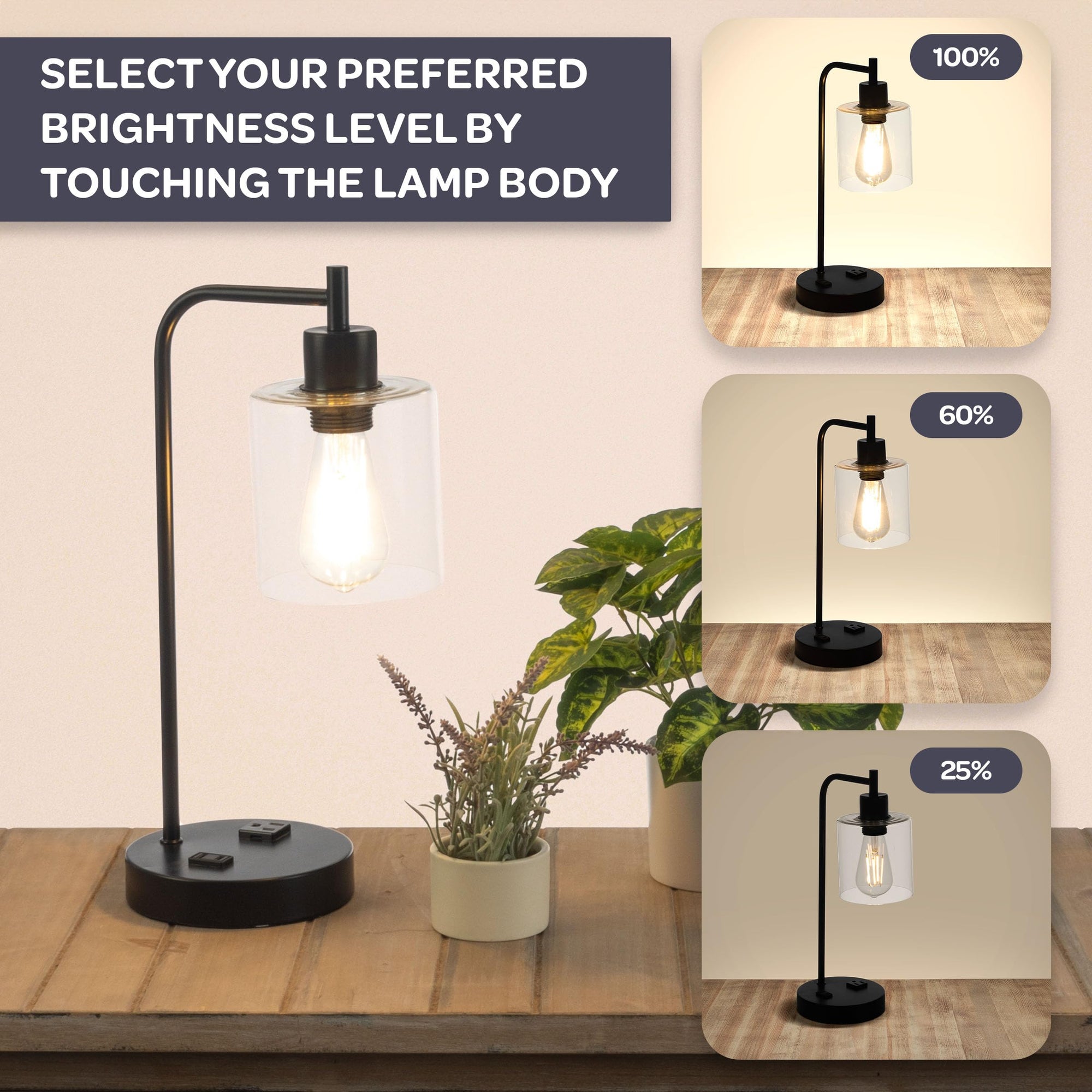 Industrial Lamp with USB Charge Ports - From Where - 