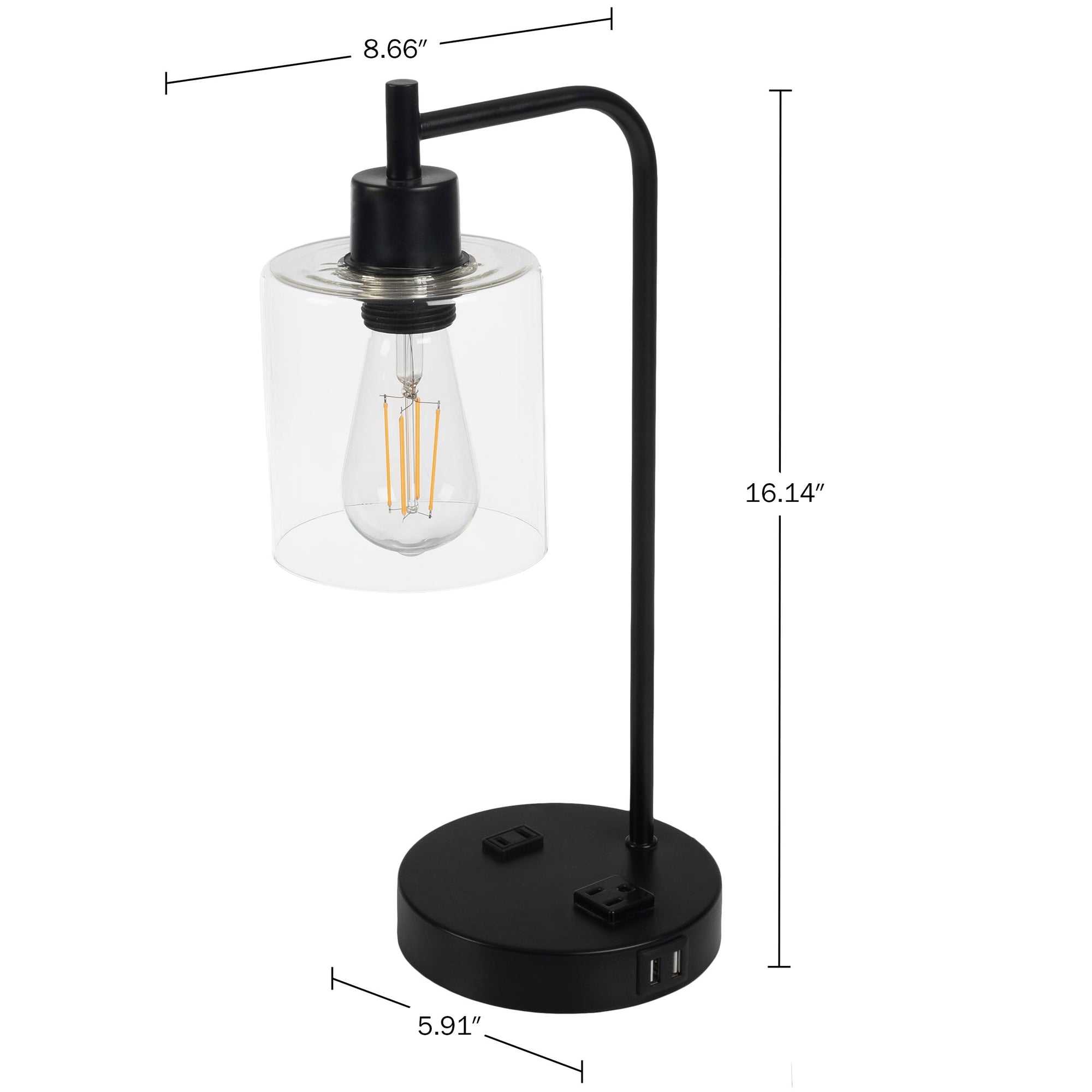 Industrial Lamp with USB Charge Ports - From Where - 