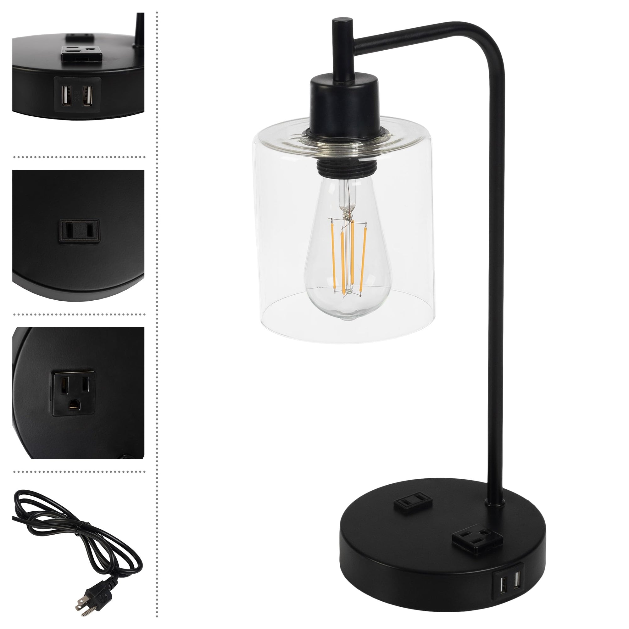 Industrial Lamp with USB Charge Ports - From Where - 