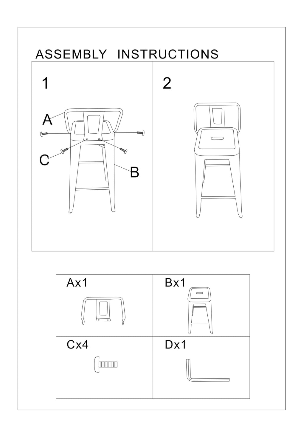 Industrial Metal Bar Stools (Set of 2) - From Where - 