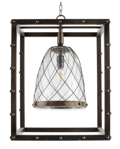 Industrial Metal Stud Pendant Light - From Where - 