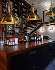 Industrial Nautical Style Single Pendant Light with Frosted Diffuser Chandelier - From Where - 