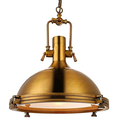 Industrial Nautical Style Single Pendant Light with Frosted Diffuser Chandelier - From Where - 