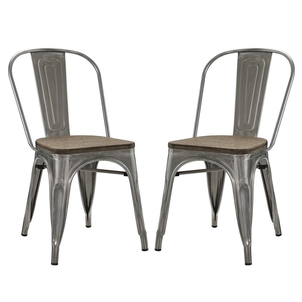 Industrial Steel Dining Side Chairs - From Where - 