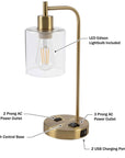 Industrial Table Lamp with USB Charge Ports - From Where - 