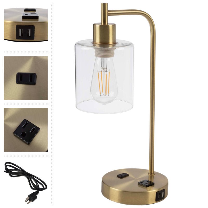 Industrial Table Lamp with USB Charge Ports - From Where - 