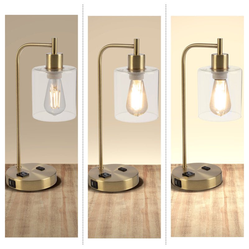 Industrial Table Lamp with USB Charge Ports - From Where - 