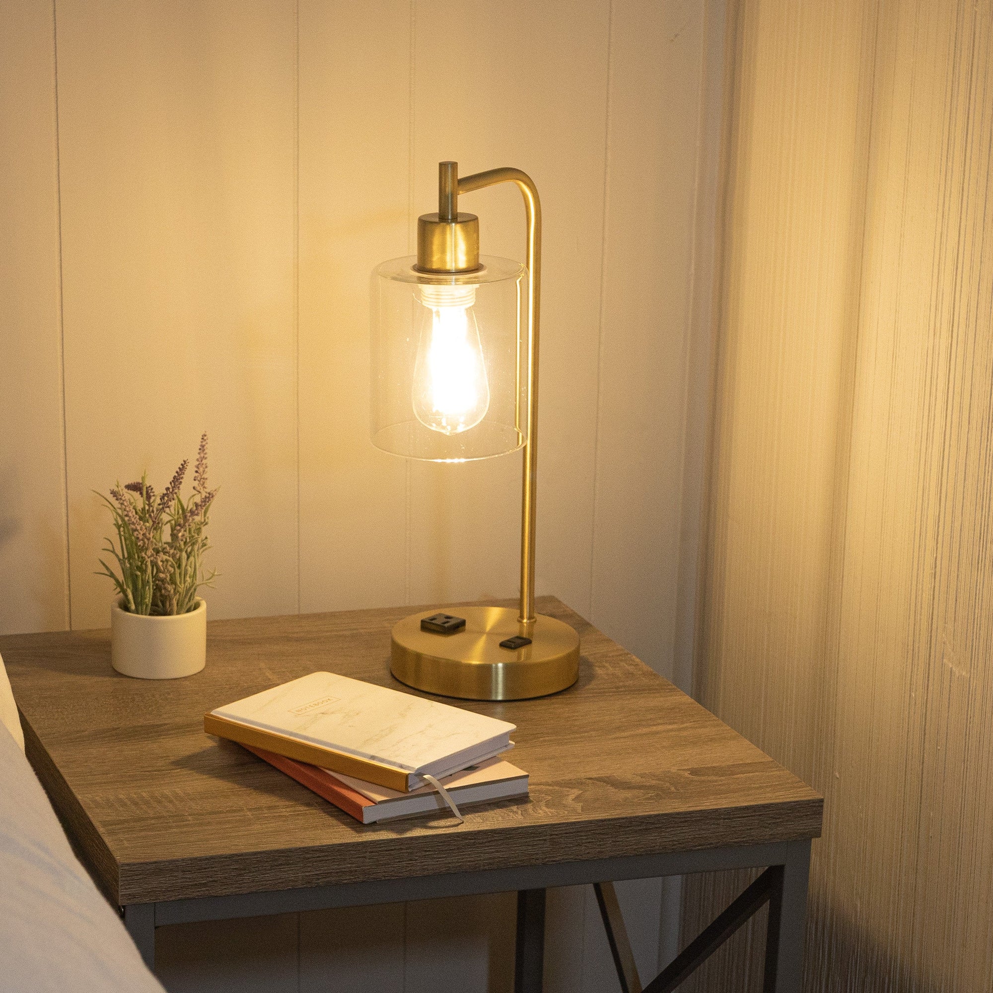 Industrial Table Lamp with USB Charge Ports - From Where - 