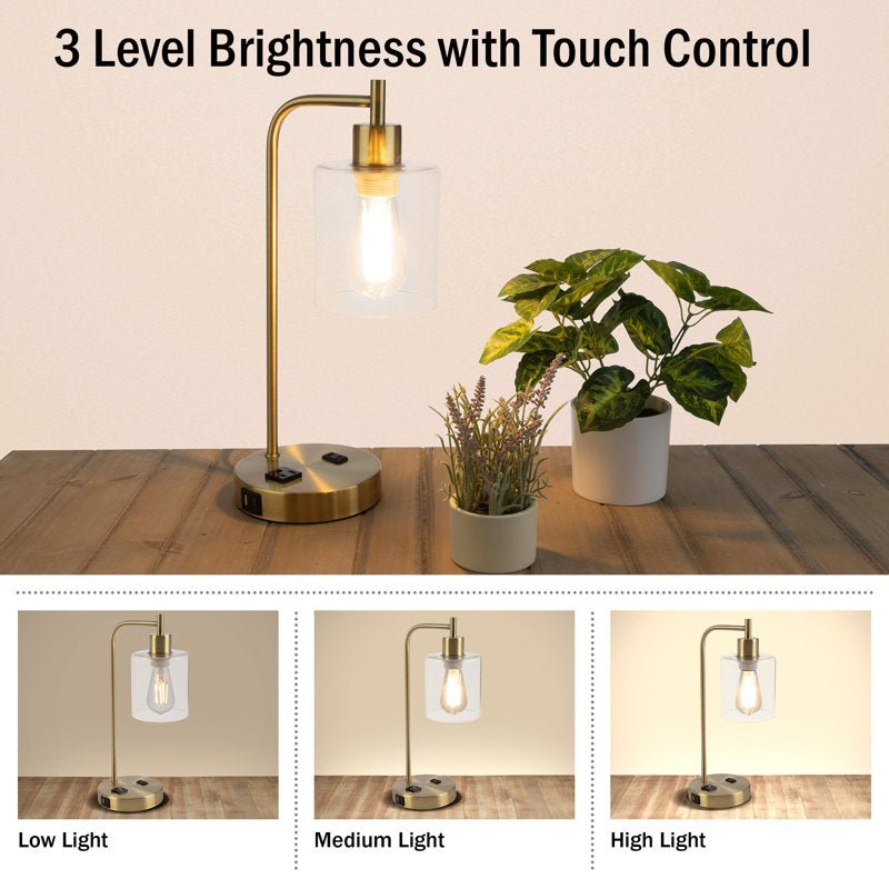 Industrial Table Lamp with USB Charge Ports - From Where - 