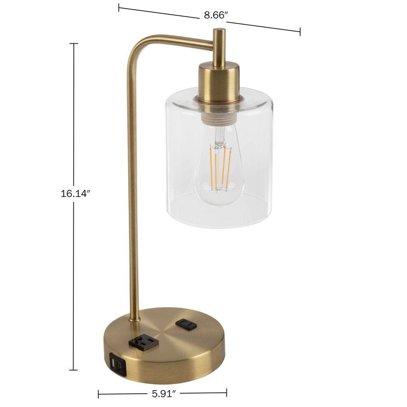 Industrial Table Lamp with USB Charge Ports - From Where - 