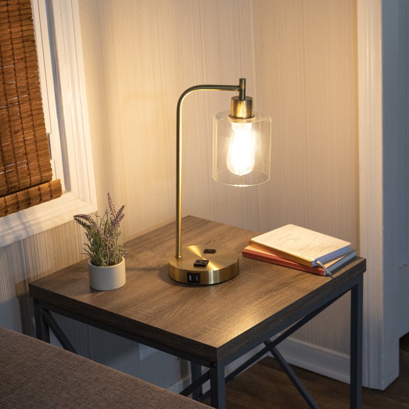 Industrial Table Lamp with USB Charge Ports - From Where - 