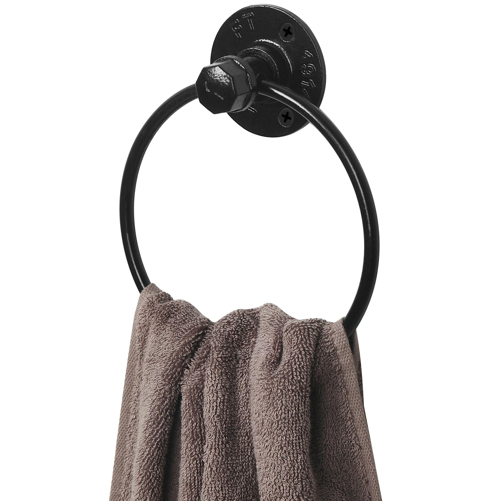 Industrial Towel Ring Rustic Pipe Hand Towel Holder Wall Mounted - From Where - 