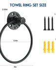 Industrial Towel Ring Rustic Pipe Hand Towel Holder Wall Mounted - From Where - 