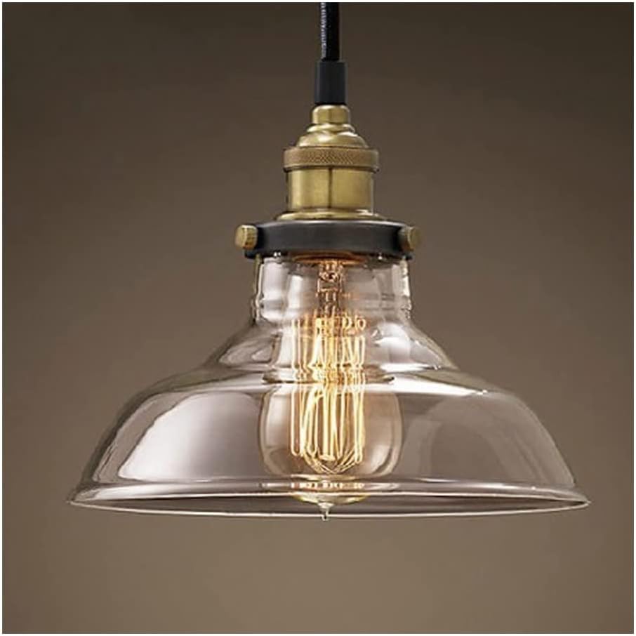 Industrial Vintage Glass Pendant Light - From Where - 