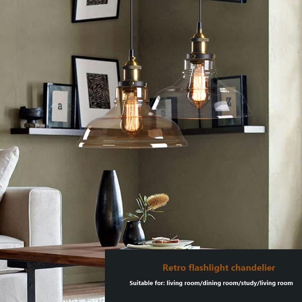 Industrial Vintage Glass Pendant Light - From Where - 