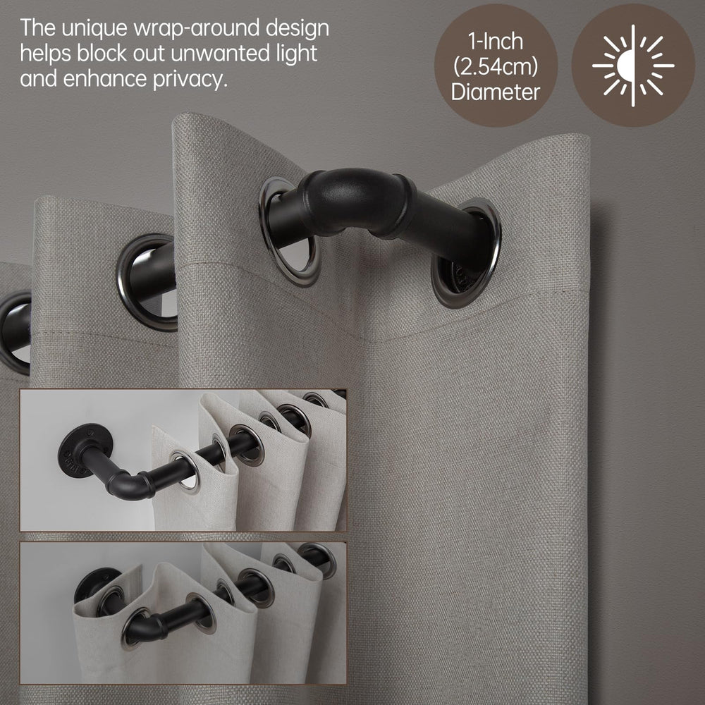 Industrial Wrap Around Black Curtain Rod - From Where - 