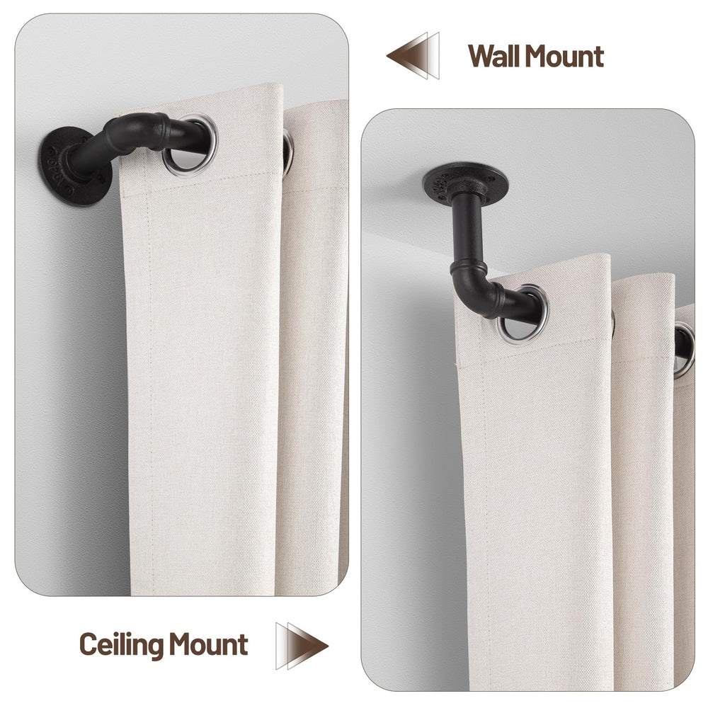 Industrial Wrap Around Black Curtain Rod - From Where - 