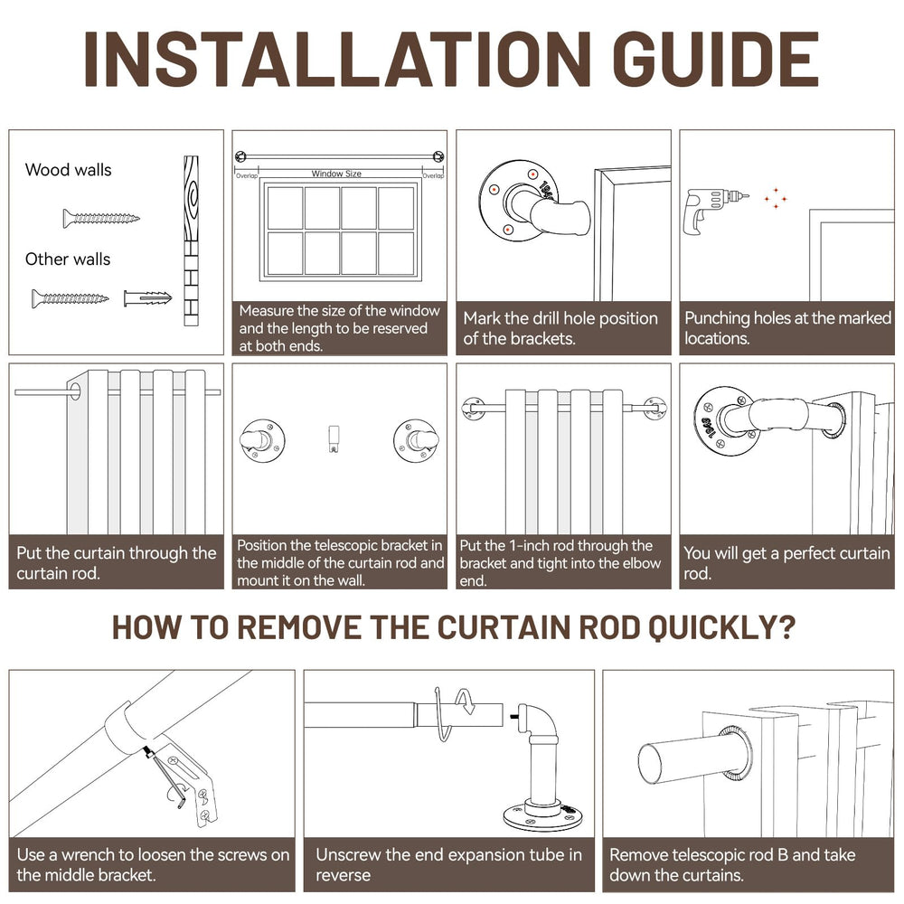 Industrial Wrap Around Black Curtain Rod - From Where - 