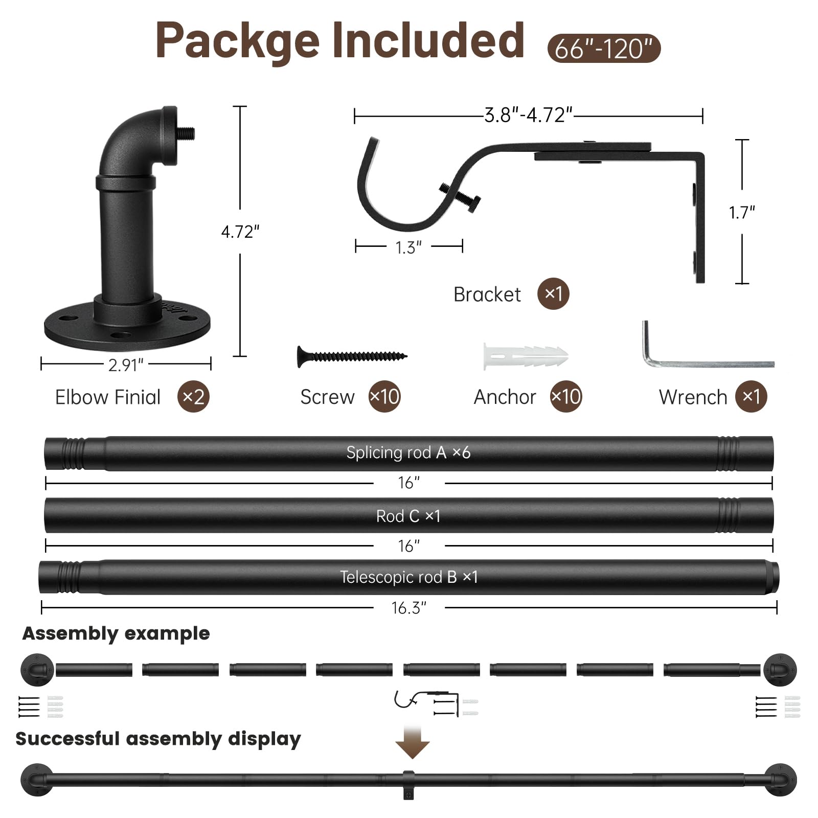 Industrial Wrap Around Black Curtain Rod - From Where - 