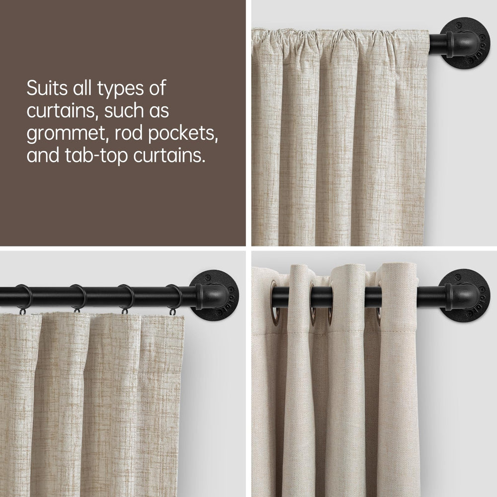 Industrial Wrap Around Black Curtain Rod - From Where - 