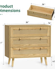 Infurnic 3 Drawer Rattan Dresser - From Where - 