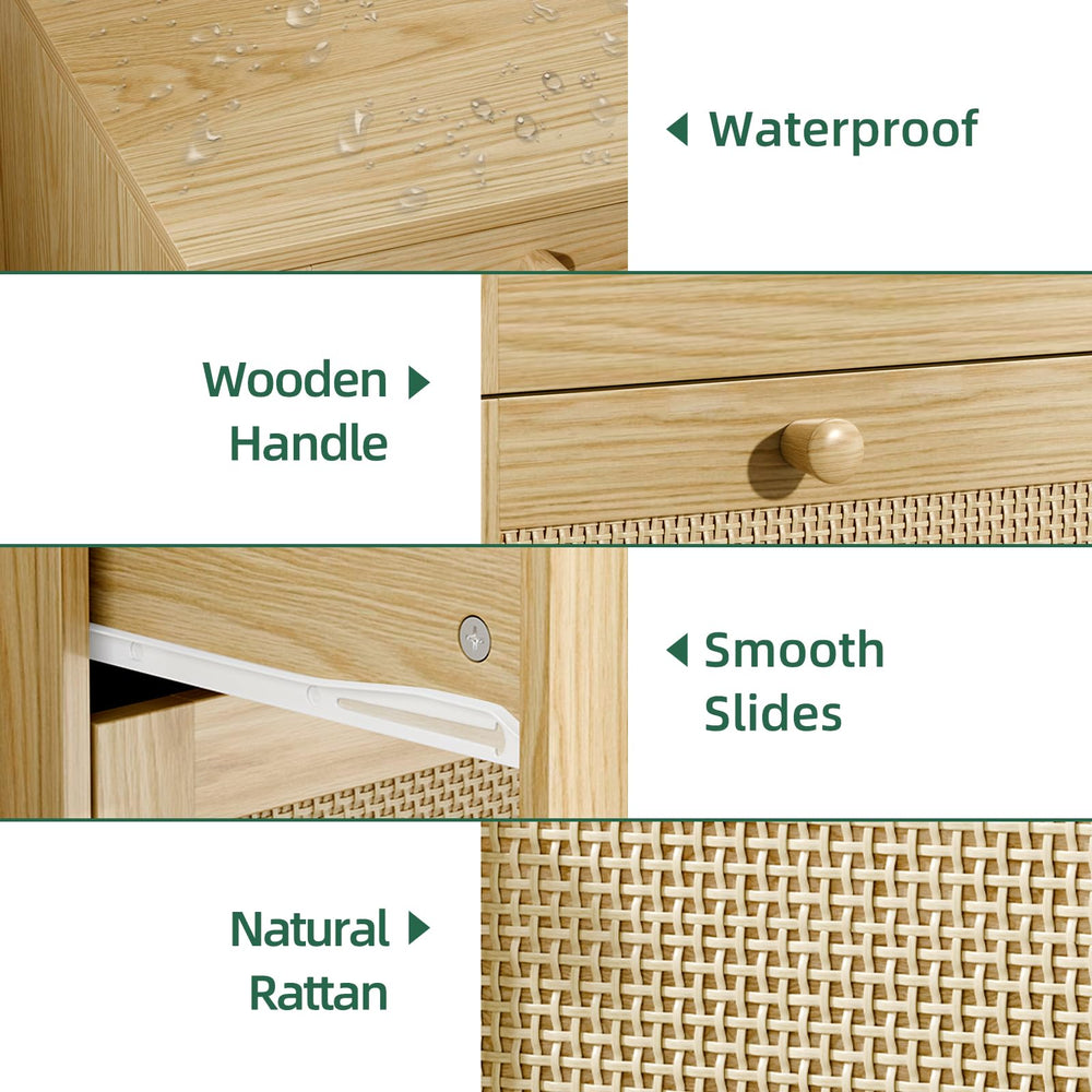 Infurnic 3 Drawer Rattan Dresser - From Where - 