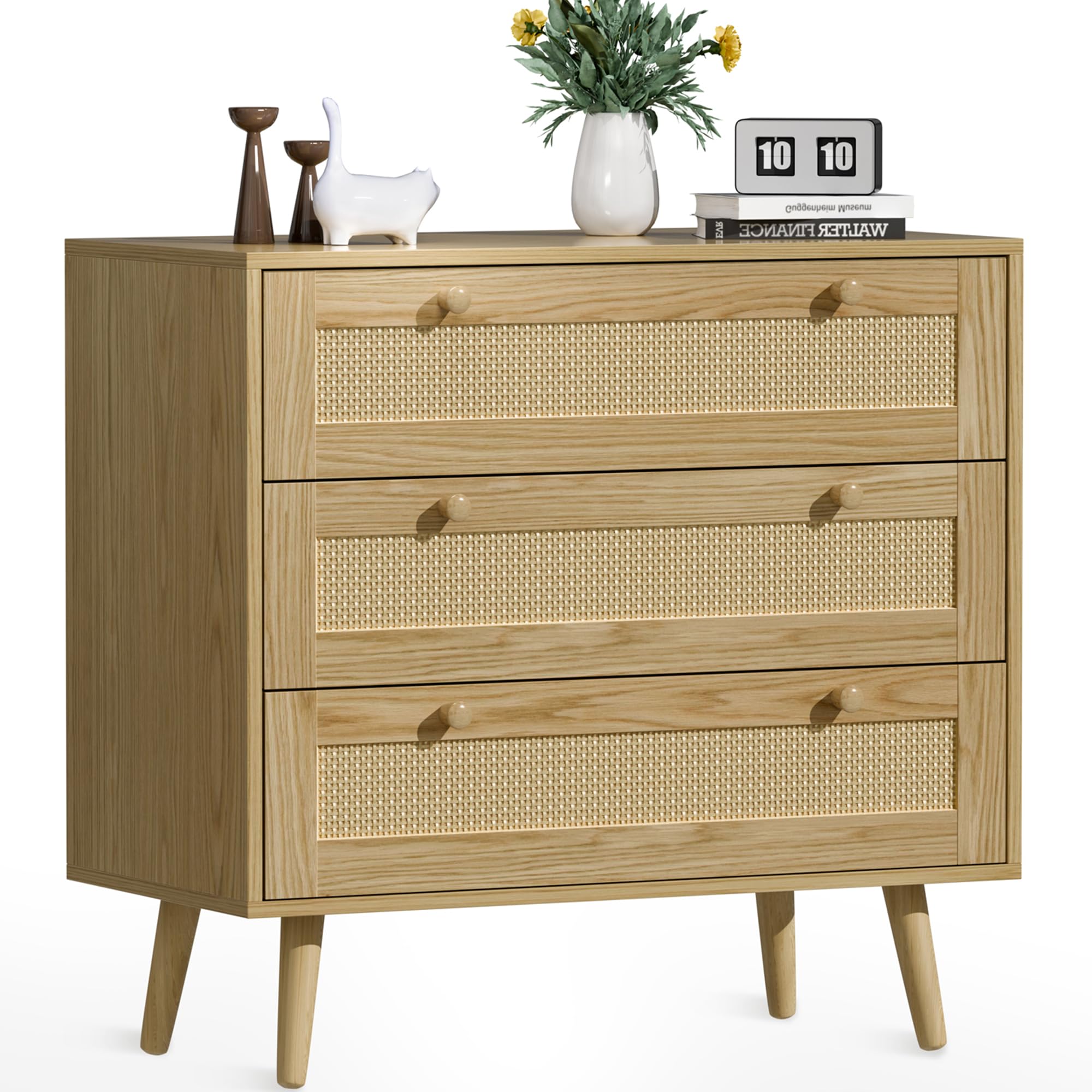Infurnic 3 Drawer Rattan Dresser - From Where - 
