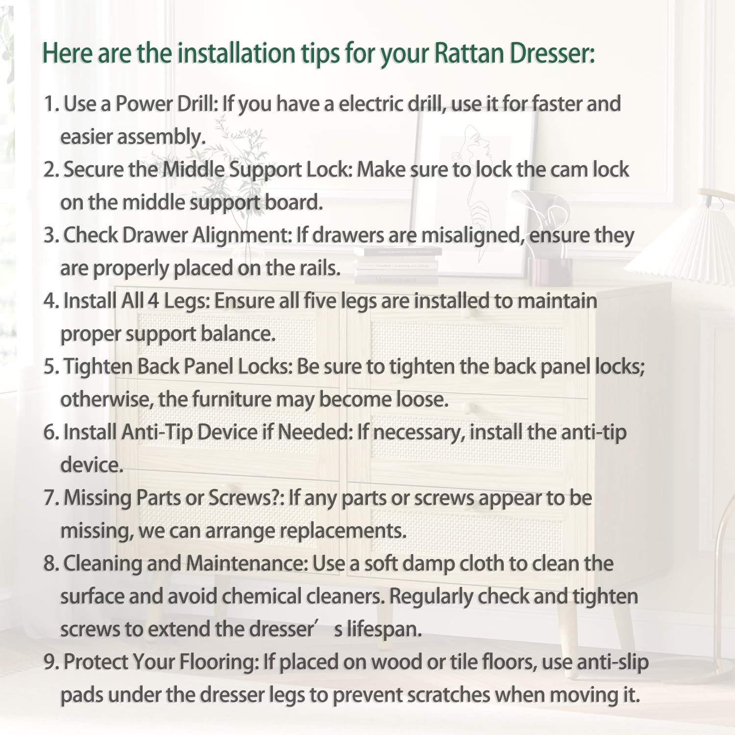 Infurnic 3 Drawer Rattan Dresser - From Where - 