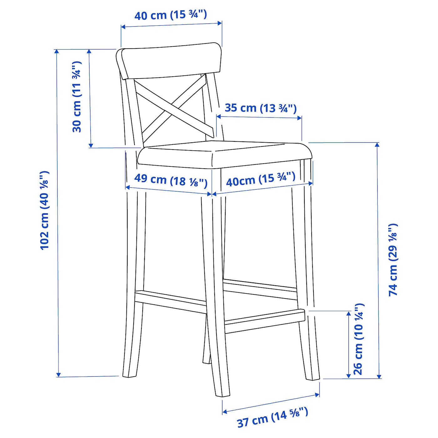 INGOLF Bar Stool with Backrest - From Where - 